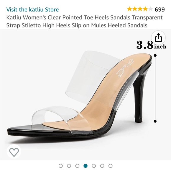 Black stiletto heel w transparent straps - Picture 4 of 11